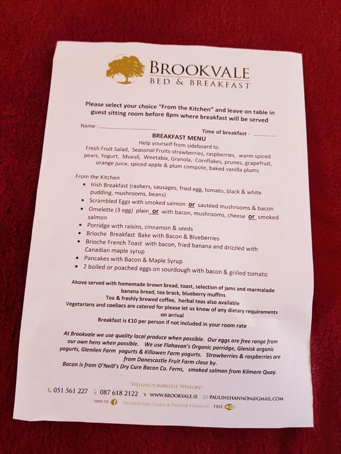 Brookvale Bed & Breakfast Wellingtonbridge Exterior foto